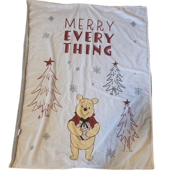 Winnie the Pooh, "Merry Everything" plush blanket 39x31 - Picture 1 of 5